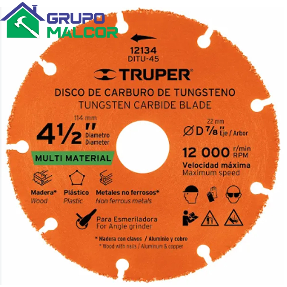 Disco Multimaterial 12134 4 1/2" Truper