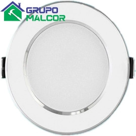 Foco Plano Empotrable Luz TRICOLOR base aluminio 4W