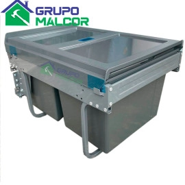 Tacho Doble Gris  para basura 