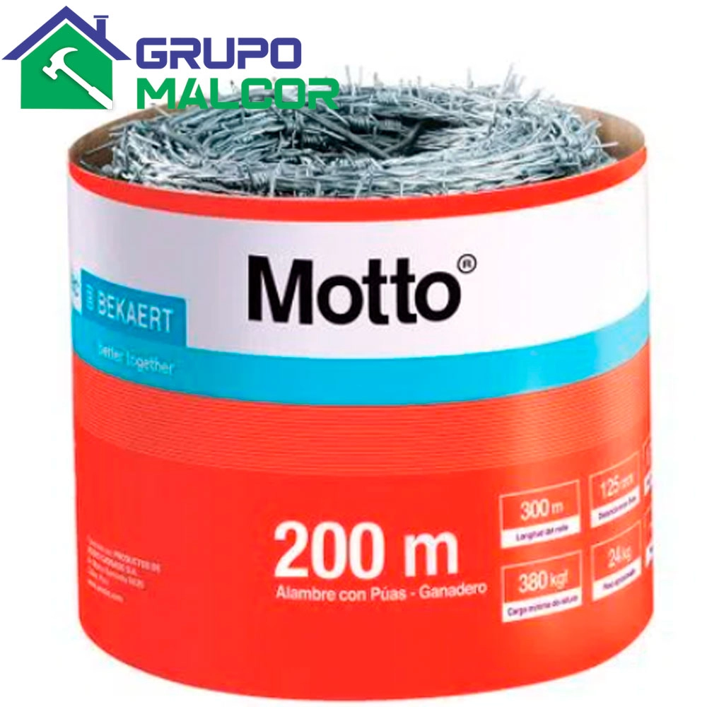 Alambre de pua 1.60/1.45 200M 5" MOTTO