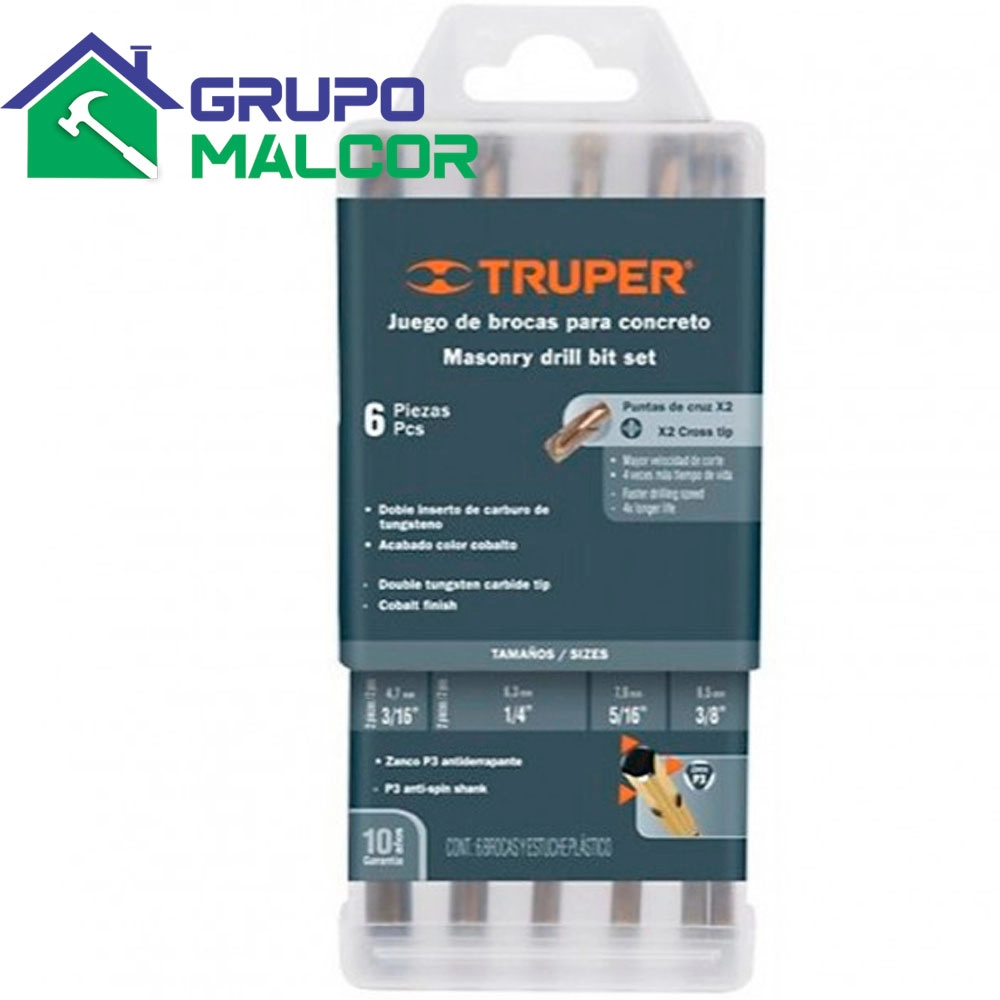 Juego de Brocas para Concreto 11295 Truper