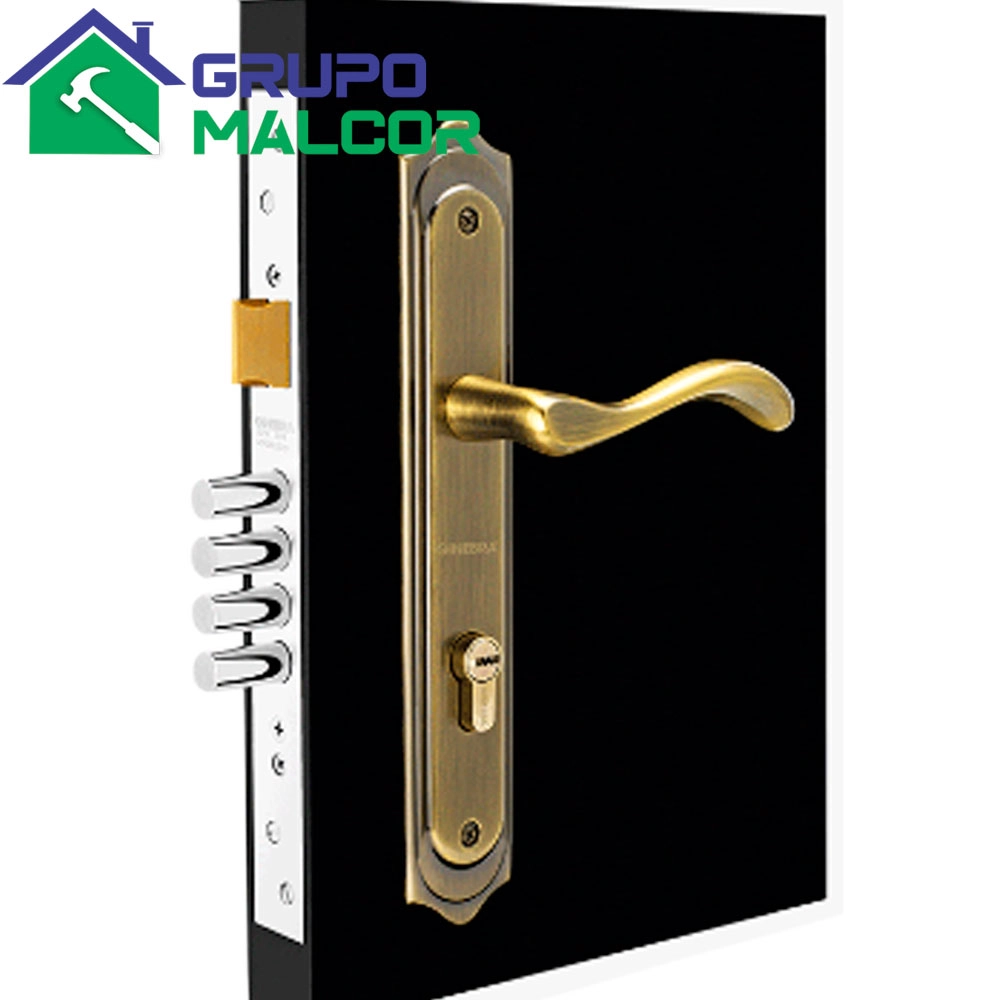 Cerradura Principal de Embutir Clasica GINEBRA 60 Bronc. Antiguo  Derecha Cantol