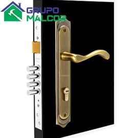 Cerradura Principal de Embutir Clasica GINEBRA 60 Bronc. Antiguo  Derecha Cantol