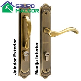 Cerradura Principal de Embutir Clasica GINEBRA 60 Bronc. Antiguo  Derecha Cantol