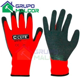 Guantes rojo y negro palma de latex