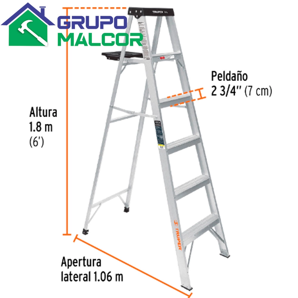Escalera de aluminio 5 pasos TRUPER