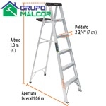 Escalera de aluminio 5 pasos TRUPER