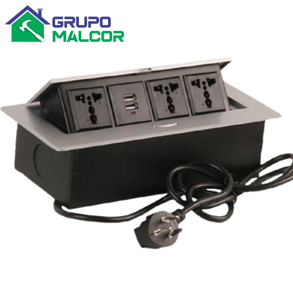 Caja de conectividad 3 tomas + 2 USB - Carga