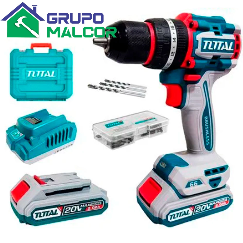 Taladro Atornillador Percutor 20V TIDLI20668 1/2" TOTAL