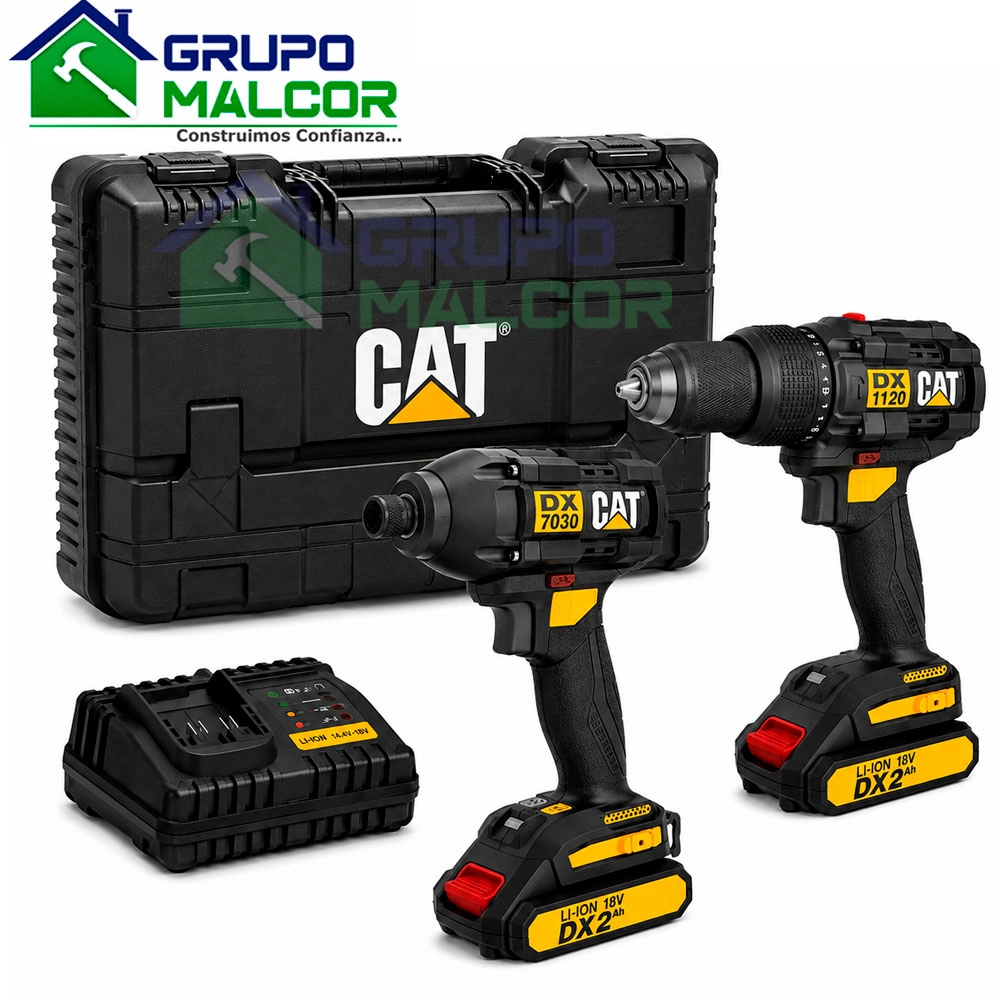 Kit atornilladores de impacto DXK201 18V CAT