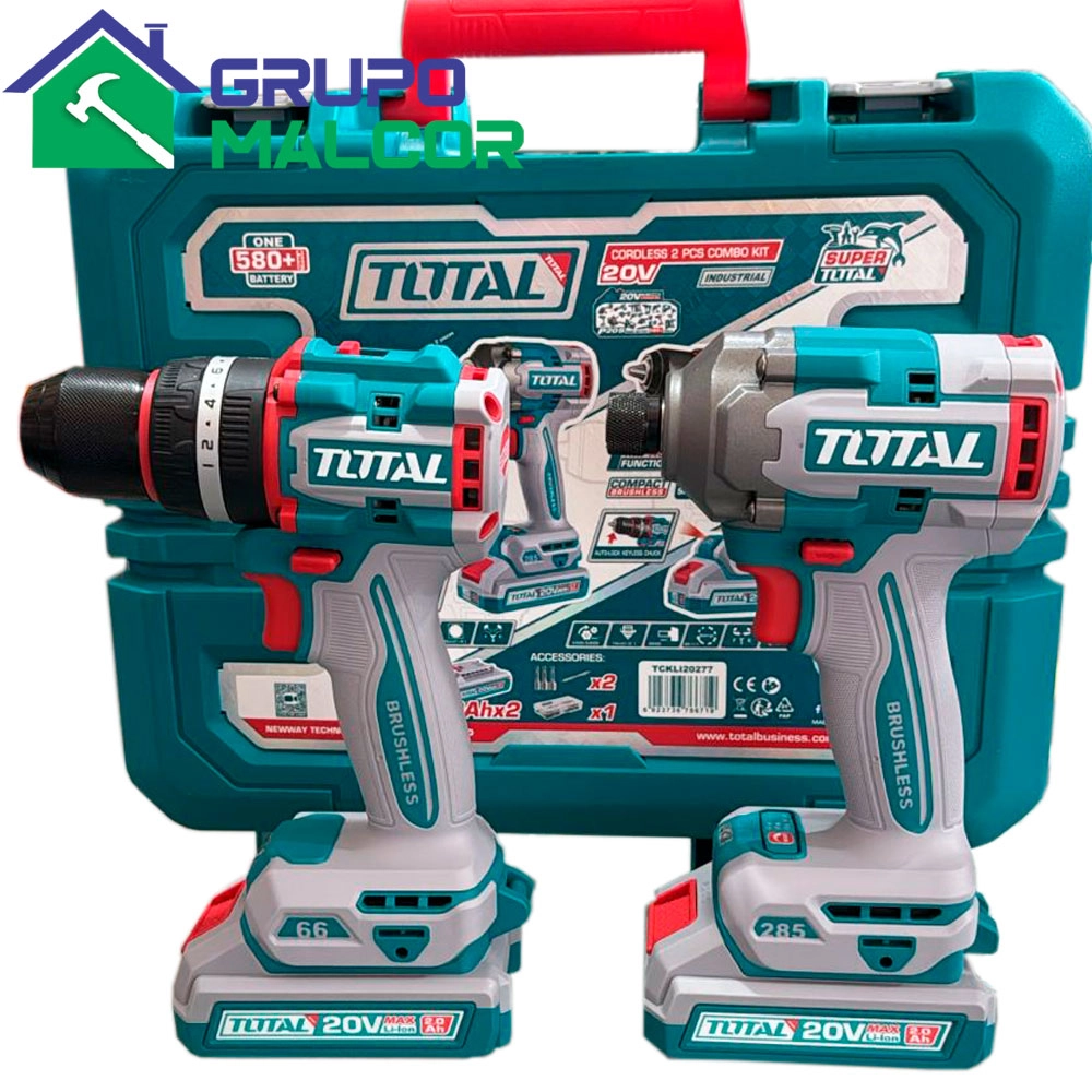 Taladro Atornillador Percutor + Llave de impacto  TR111226  20V TOTAL